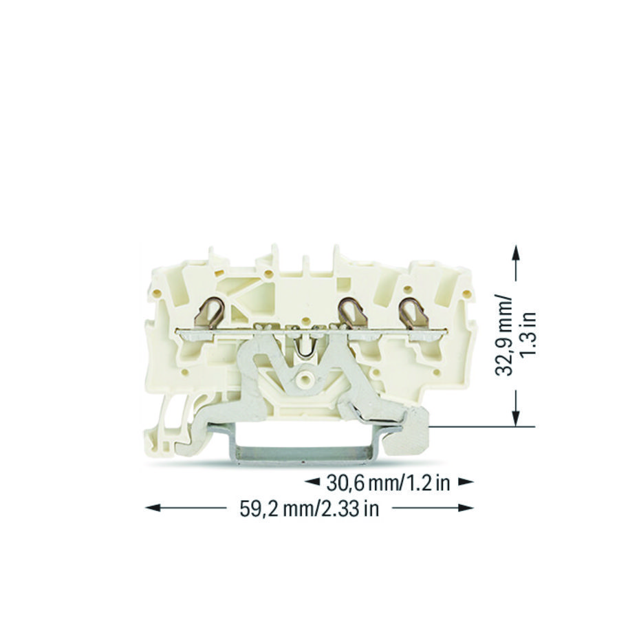 3-draads afschermklem 1,5mm² mark. zijkant/midden w VVE=100