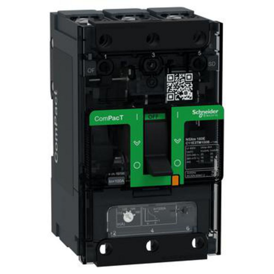 Vermogenschakelaar NSXm160E 16kA AC 3P 100A TMD ComPact