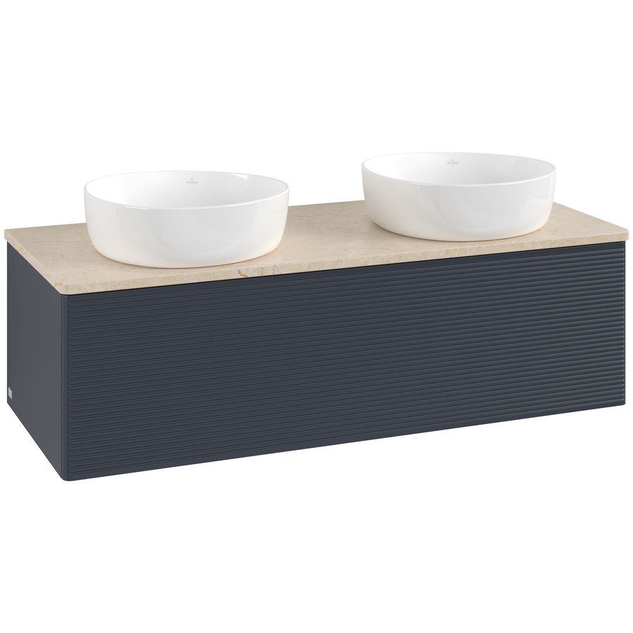 Wastafelonderkast Antao 1200x360x500mm Mid.Blue Matt Lacquer K35113HG