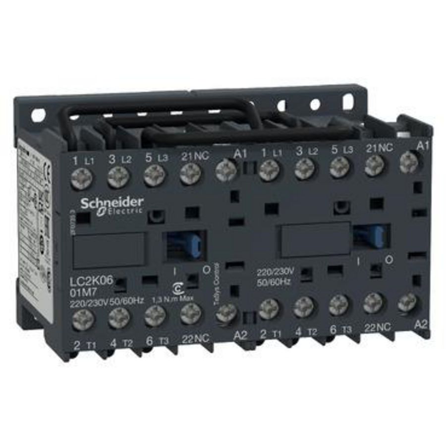 Omkeercontactor 3M AC-3 440V/6A 1V Spoel 220V AC TeSys K