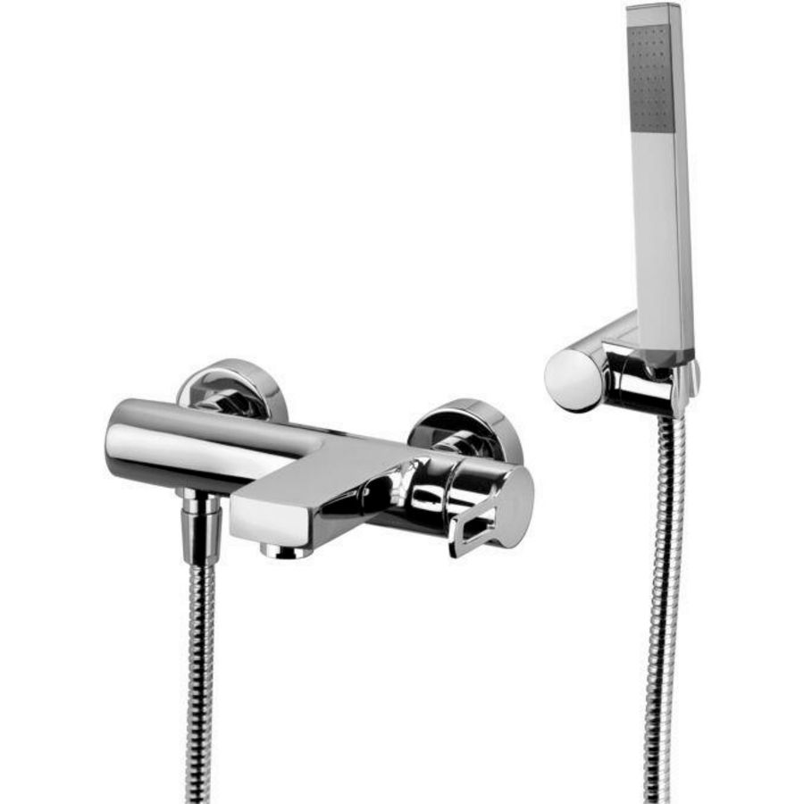 Badkraan / douchemengkraan RINGO + regelbare doucheset. RIN023NO mat zwart