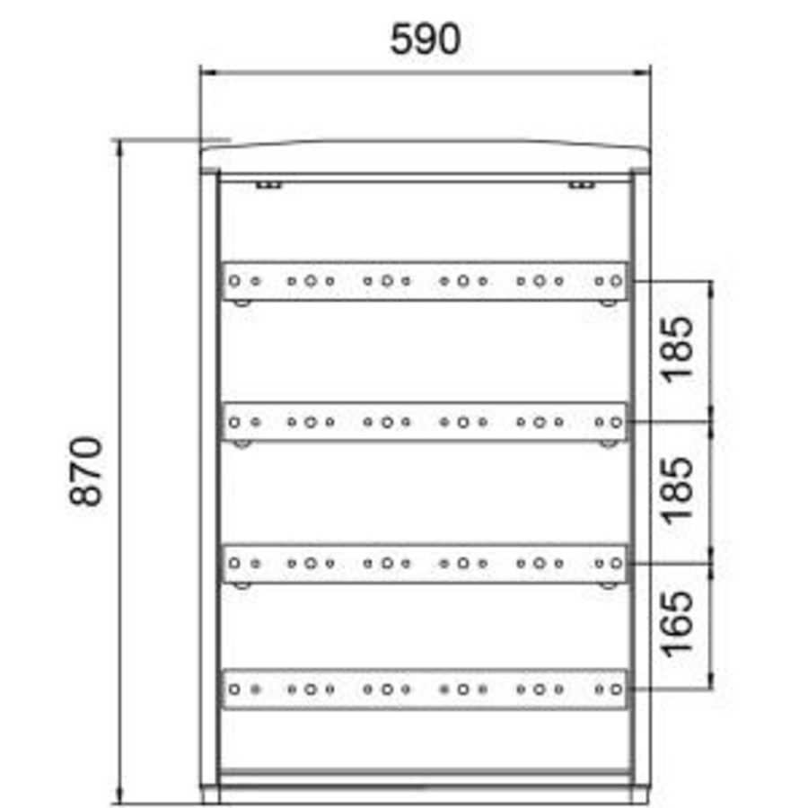 Polyesterkast GR0/870+railsysteem