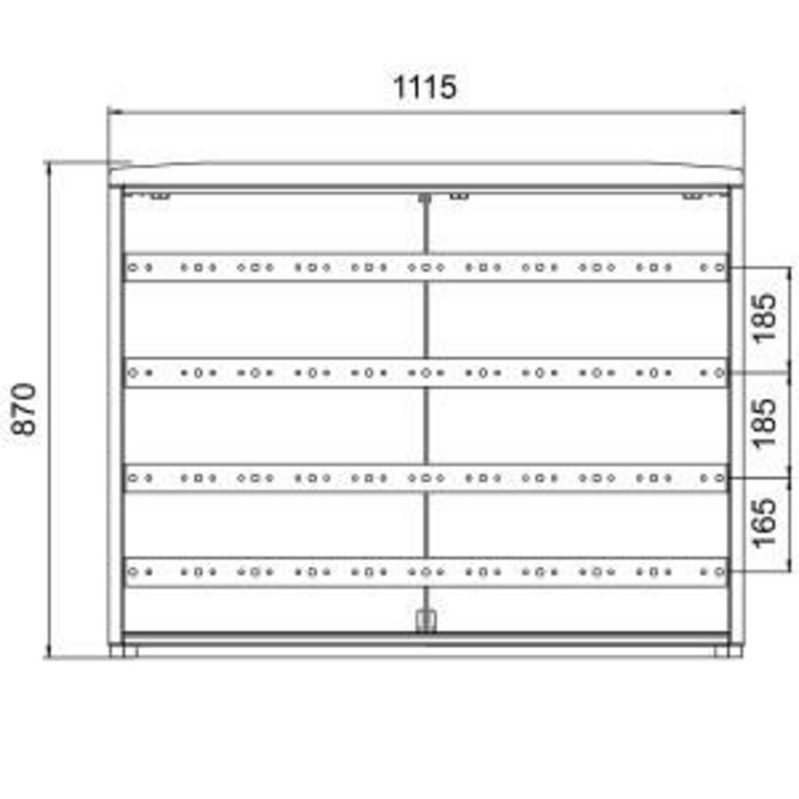 Polyesterkast GR2/870+railsysteem