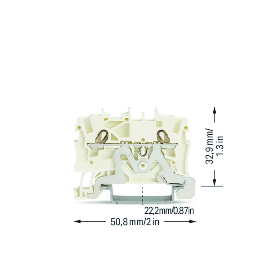 2-draads afschermklem 1,5mm² mark. zijkant/midden w VVE=100