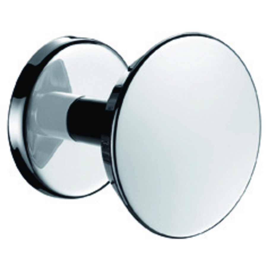 Kledinghaak 1 knop glanzend gepolijst en verchroomd RVS