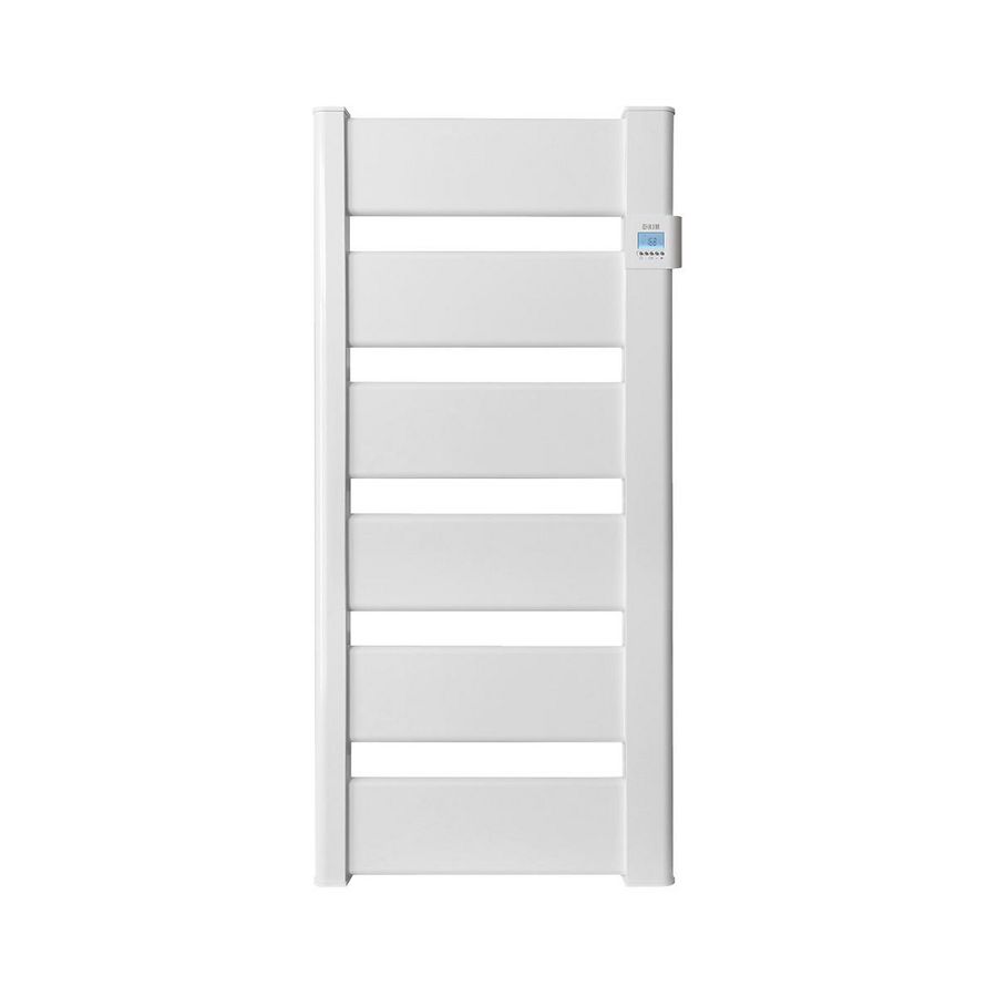 Elektr. aluminium badkamerradiator VERA 1085x531mm 750W wit RAL9010 met verlichte thermostaat