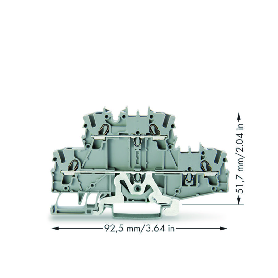 2-etageklem Aard-/rijgklem 2,5 mm² grijs 2002-2727 VVE=50