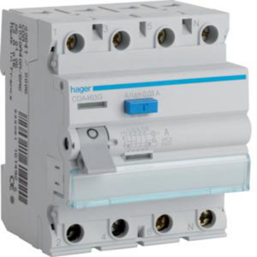 Aardlekschakelaar 4P 63A 30mA klasse A