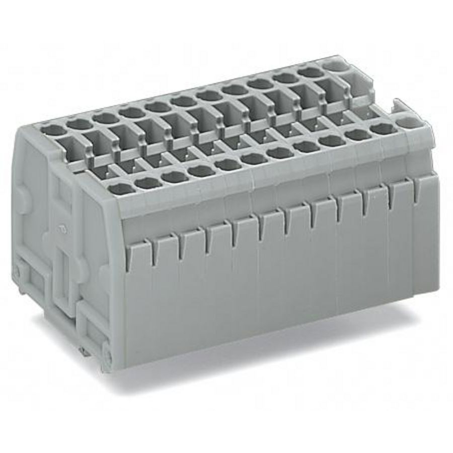 2-draads klemmenstrook z. drukknop klikvoetjes grijs VVE=100