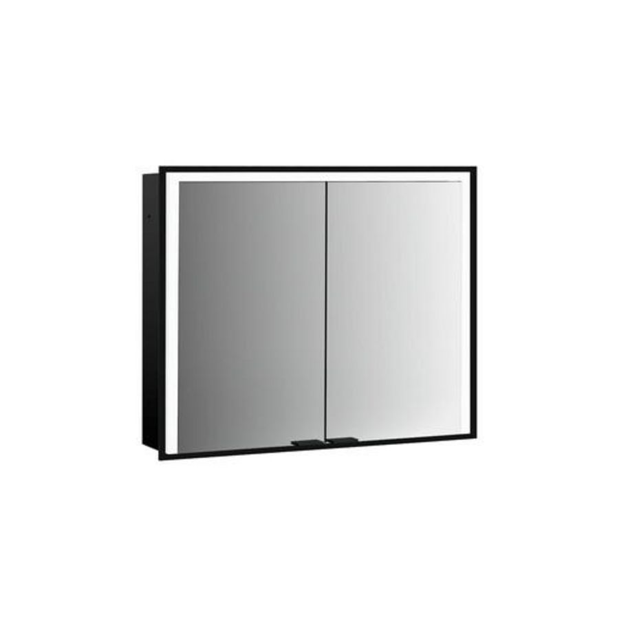 Led-Spiegelkast Prime 3 inbouw 1200mm 2 deur Zwart