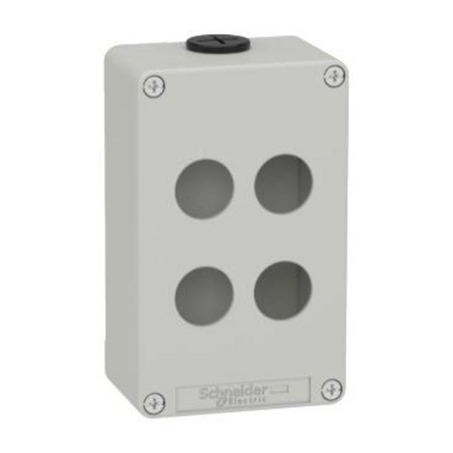 Lege behuizing Zamak Grijs RAL7035 4 uitsparingen 22mm 80