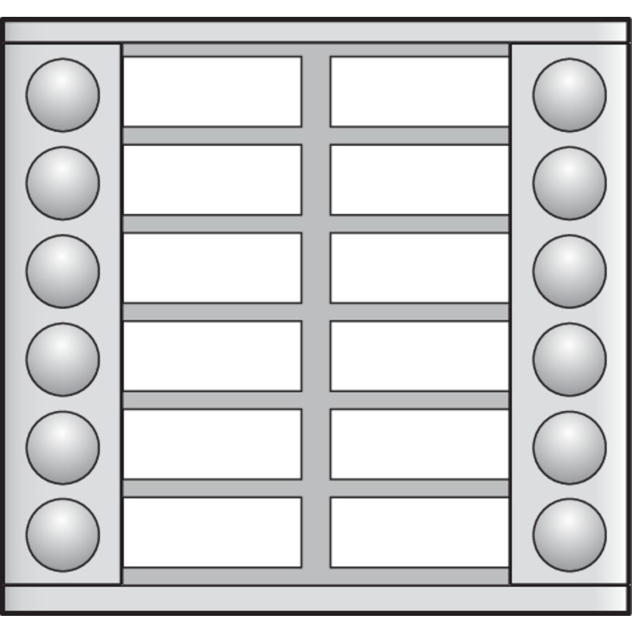 Uitbreidingsmodule 12 bellen in 2 rijen opb.buitenpost 20mm