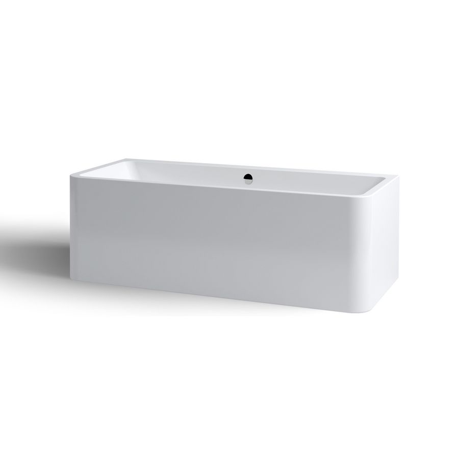 Ligbad INBE back-to-wall 172x74cm wit acryl met overloop incl. stop/go-plug chroom en sifon