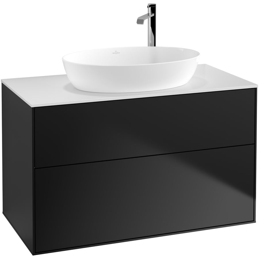 Wastafelonderkast Finion 1000x603x501mm Black Matt Lacquer F88100PD