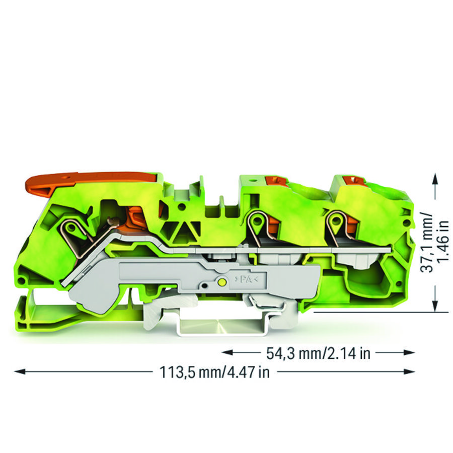 3-draads aardklem met hendel en Druk 16mm² VVE=20