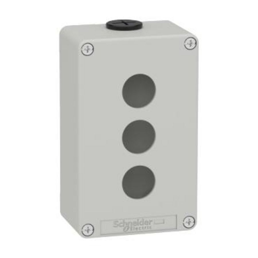 Lege behuizing Zamak Grijs RAL7035 3 uitsparingen 22mm 80