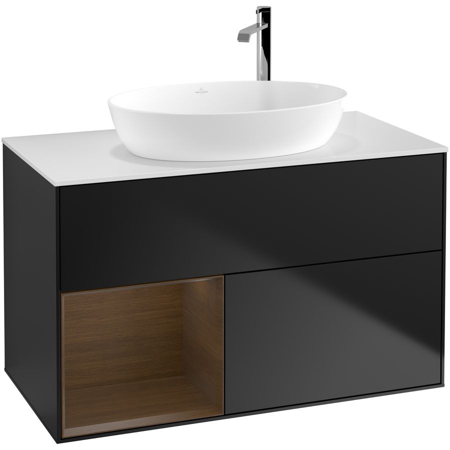 Wastafelonderkast Finion 1000x603x501mm Black Matt Lacquer F891GNPD