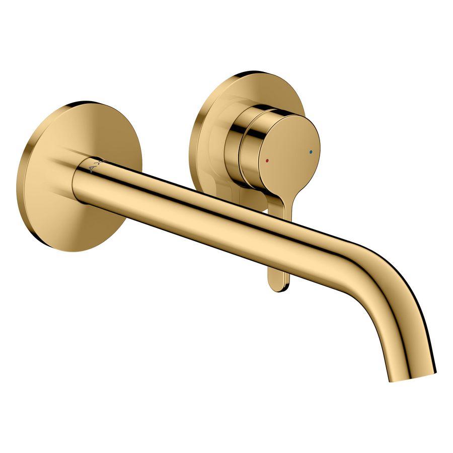 Wastafelmengkraan AXOR One wand inb. rechte greep 220mm Polished Gold-Optic
