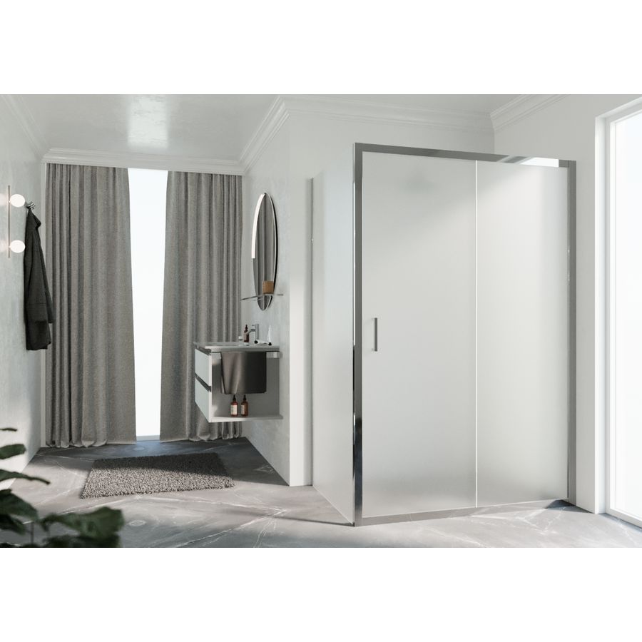 Deur Zeph 2.0 2P 114 Verst. 114-120 Cm Satin Glas Chroom