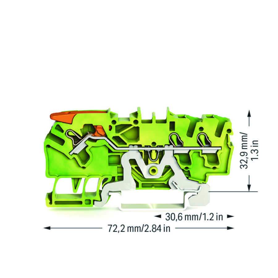 3-draads aardklem met hendel en 2,5mm² VVE=50