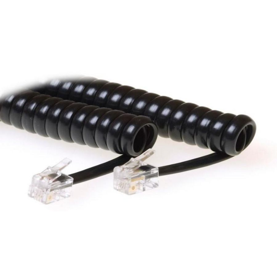 Telefoon krulsnoer 1,5M zwart 2xrj10