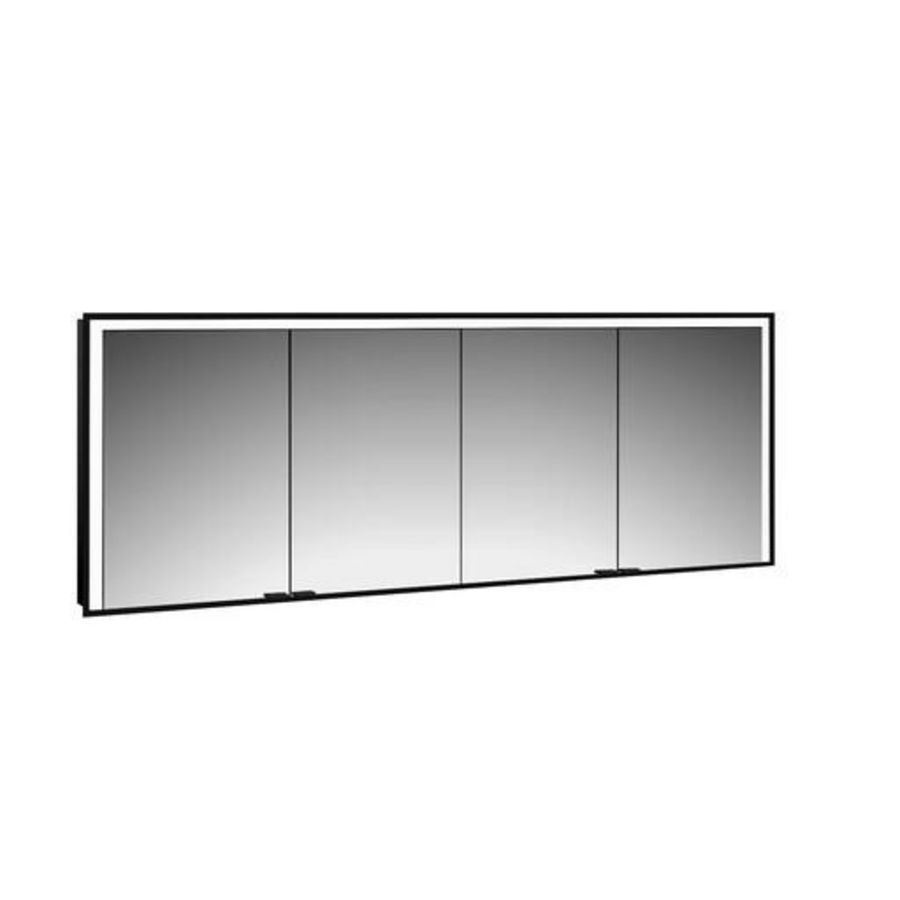 Led-Spiegelkast Prime 3 inbouw 2000mm 4 deur Zwart