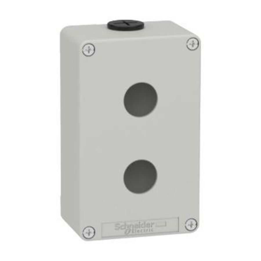 Lege behuizing Zamak Grijs RAL7035 2 uitsparingen 22mm 80
