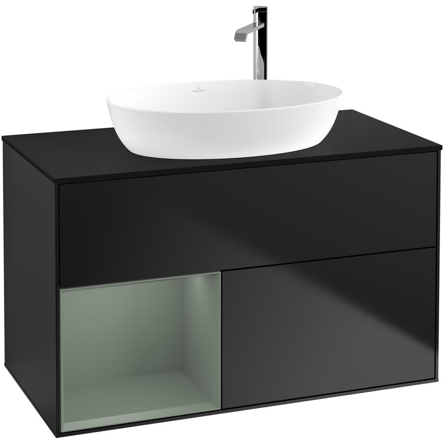 Wastafelonderkast Finion 1000x603x501mm Black Matt Lacquer F892GMPD