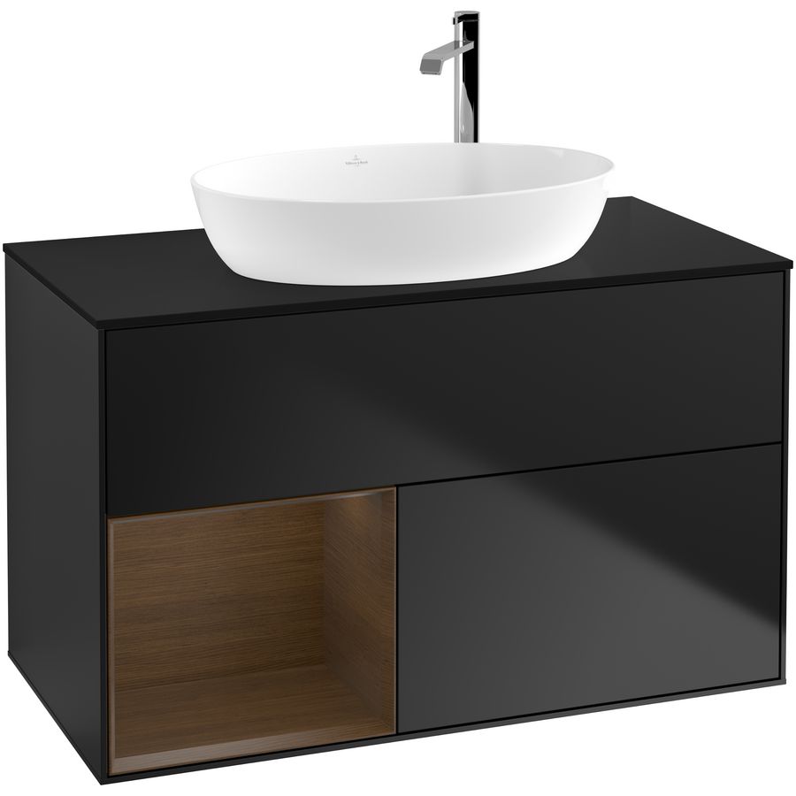 Wastafelonderkast Finion 1000x603x501mm Black Matt Lacquer F892GNPD