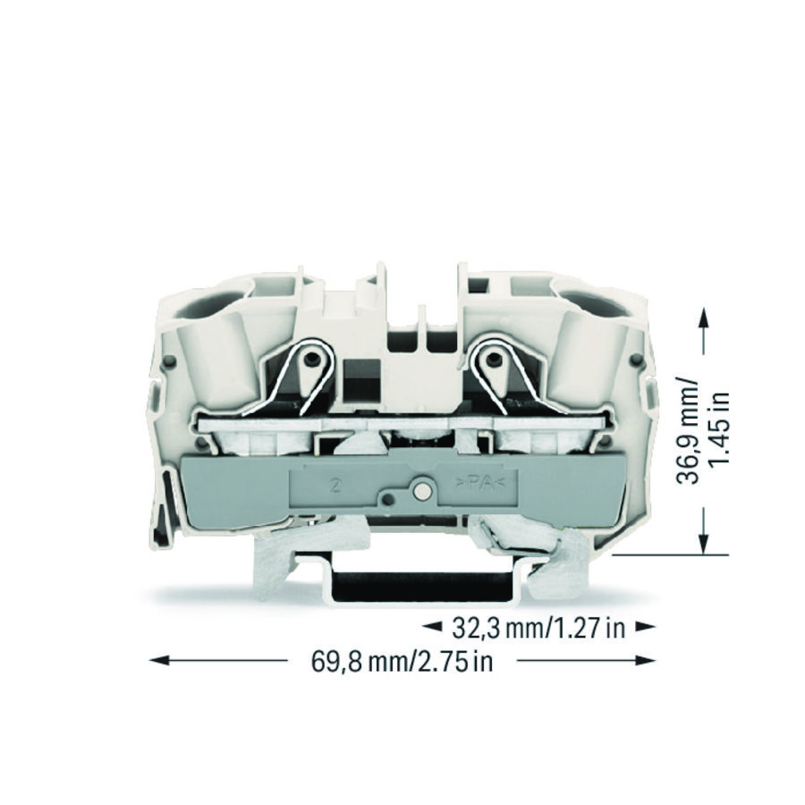 2-draads afschermklem 16mm² voor Ex e II-wit VVE=20