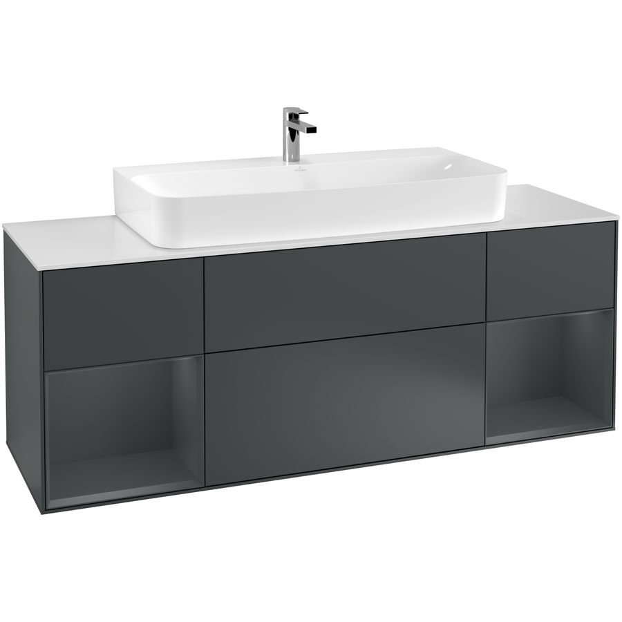 Wastafelonderkast Finion 1600x603x501mm Mid.Blue Matt Lacquer G211HGHG