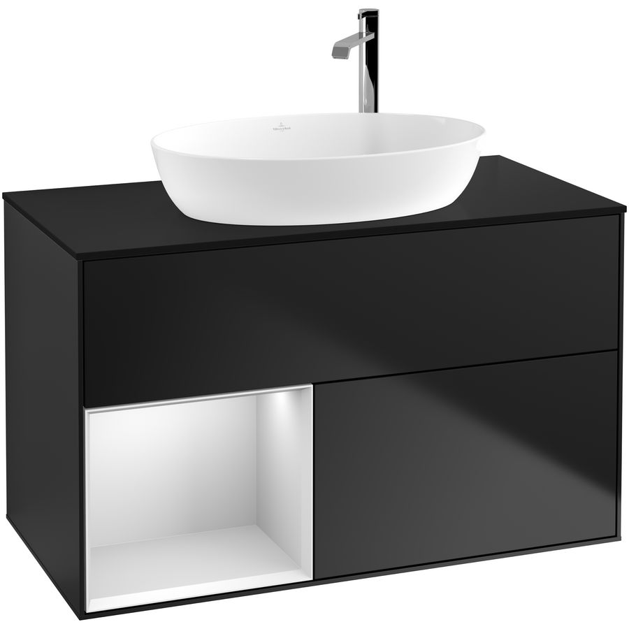 Wastafelonderkast Finion 1000x603x501mm Black Matt Lacquer F892MTPD