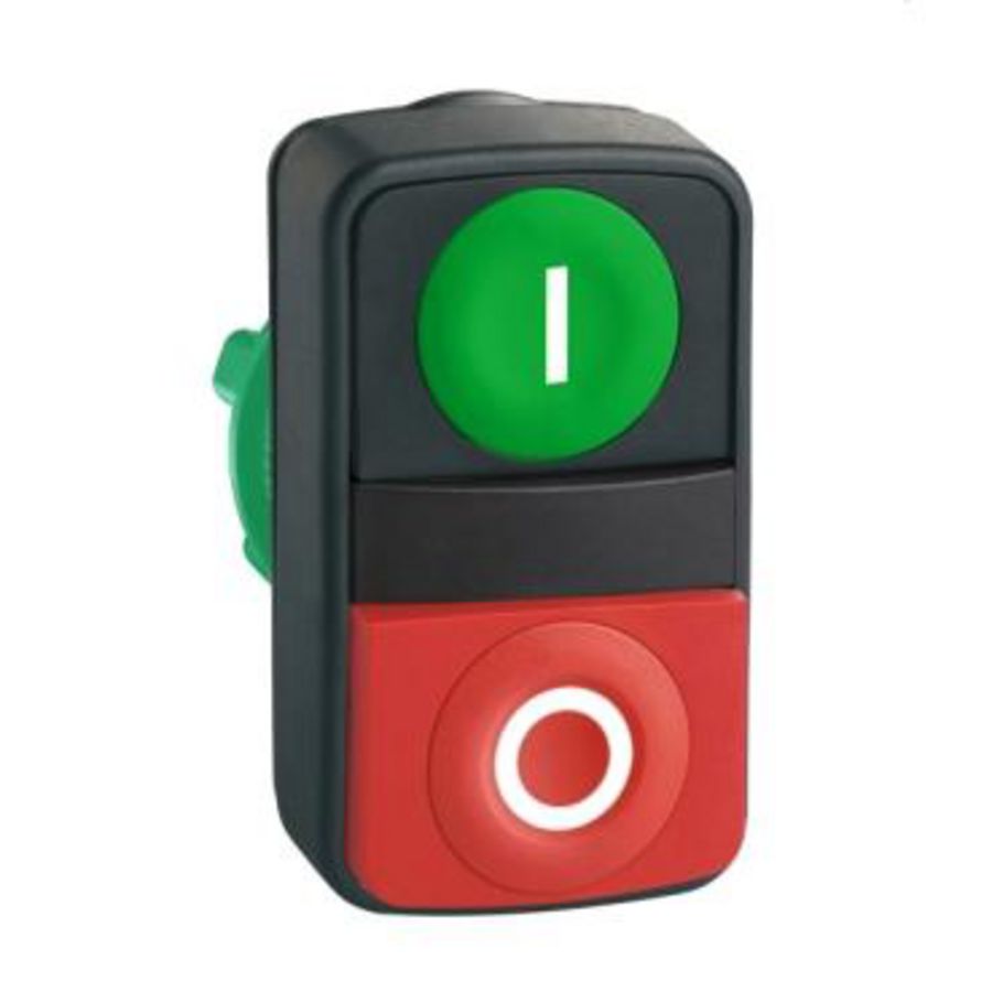 Dubbele drukknop 22mm MarkeringI O" Rood/groen Harmony XB5