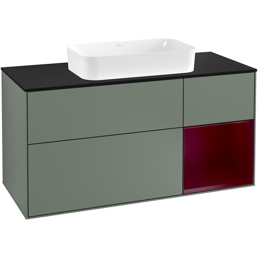 Wastafelonderkast Finion 1200x603x501mm Olive Matt Lacquer G302HBGM
