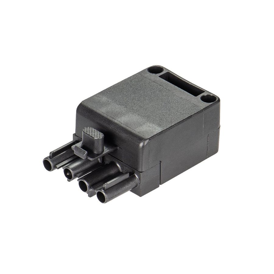 Kabelconnector ST18/4 male+kap zwart VVE=100