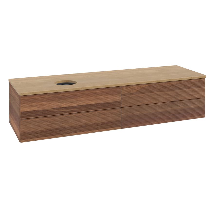 Wastafelonderkast Antao 1600x360x500mm Warm Walnut K26111HM