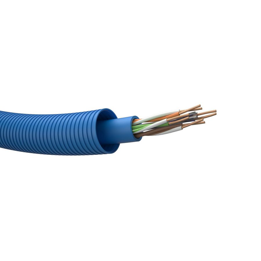 Haspel a 300m. voorbedrade buis PROFIT 16 bu UC300 24Cat5e U/UTP Eca PVC gy#