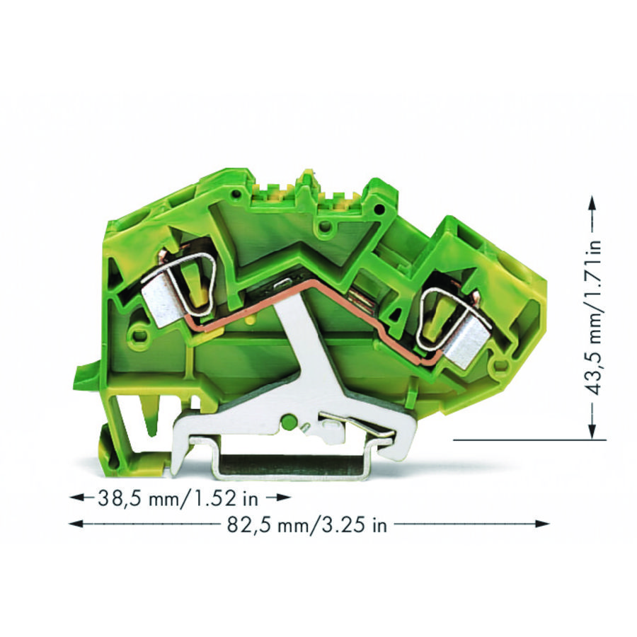 2-draads aardklem 6mm² Markering in het midden groen VVE=25