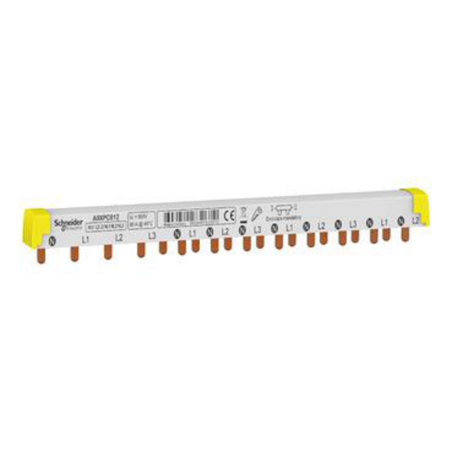 Comb-railsysteem Acti9 iC40 3P+N 12 modules hybride boven