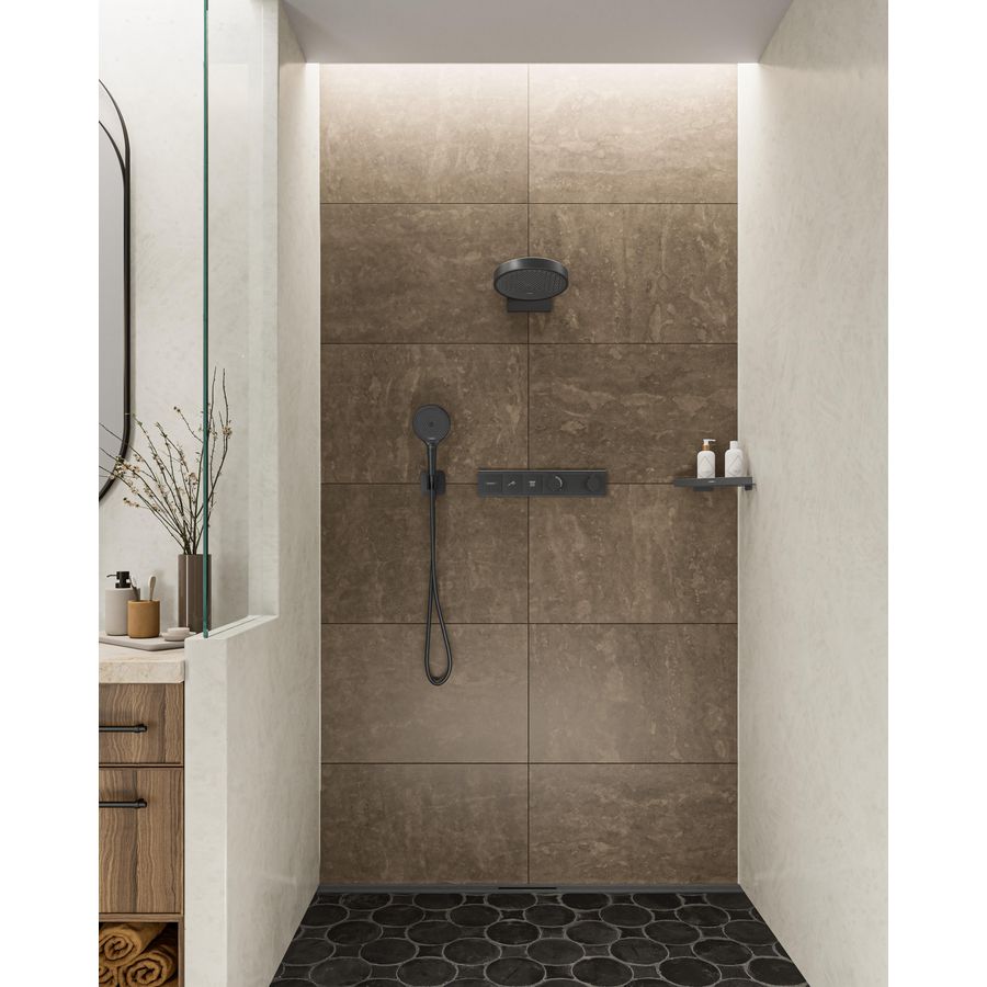 Afbouwdeel inbouwthermostaat RainSelect 2 functies 19,6l/min. brushed black chrome