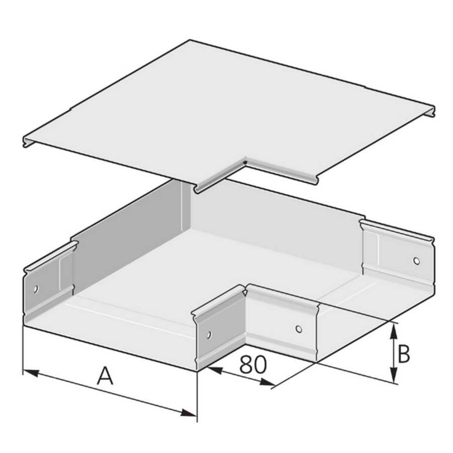 Hoekstuk 90gr bovenzijde B 80mm H 60mm staal verzinkt 530262 PIK-EDFS-80/60S