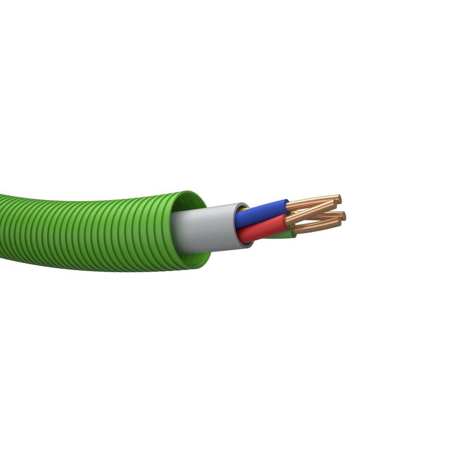 Haspel a 300m. voorbedrade buis PROFIT 16 gn signaal kabel Dca gy# 4x0,8mm² 2704 (rood - blauw - geel - groen)