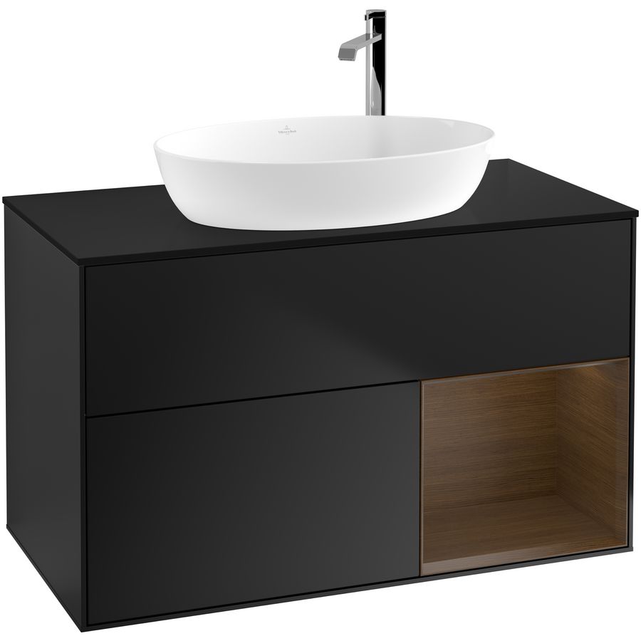 Wastafelonderkast Finion 1000x603x501mm Black Matt Lacquer F902GNPD