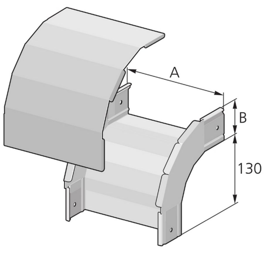 Hoesktuk 90gr afgerond deksel buiten B 100mm H 60mm PIK-WDAS-100/60S