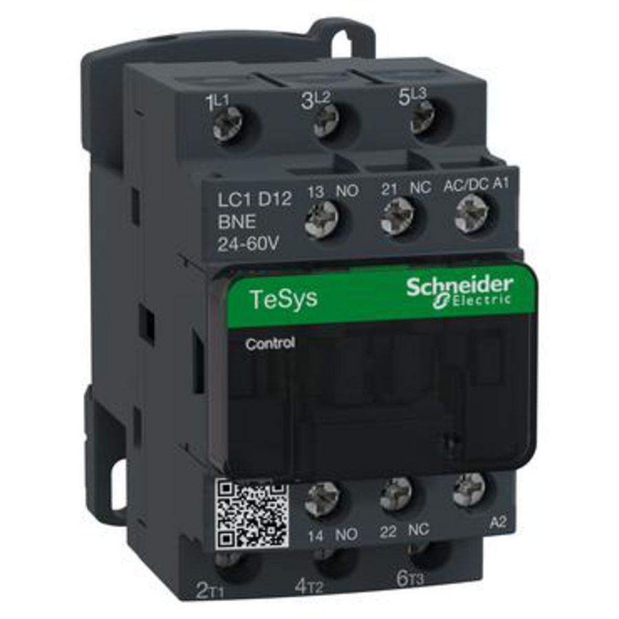 Contactor 3P 12A AC-3 <440V 24-60V AC/DC spo Green