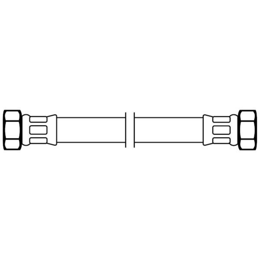 RVS aansluitslang 3/8x3/8 bn. L=200mm m. KIWA-keur