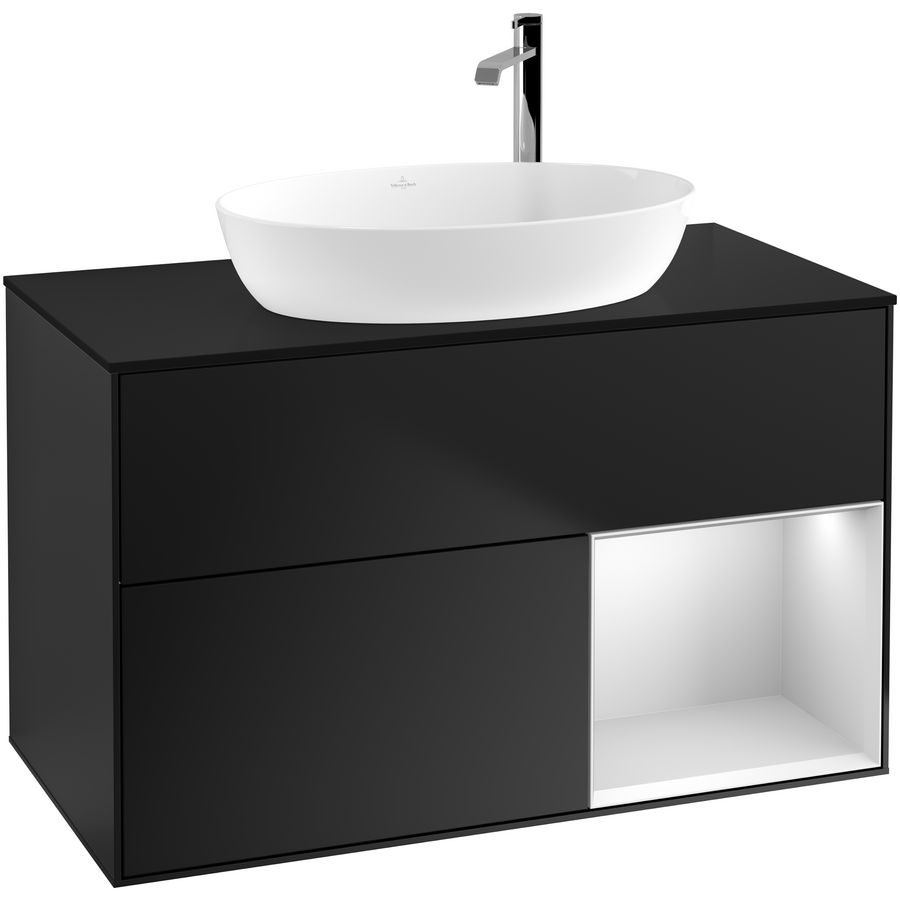 Wastafelonderkast Finion 1000x603x501mm Black Matt Lacquer F902MTPD