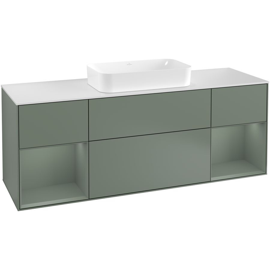 Wastafelonderkast Finion 1600x603x501mm Olive Matt Lacquer G331GMGM