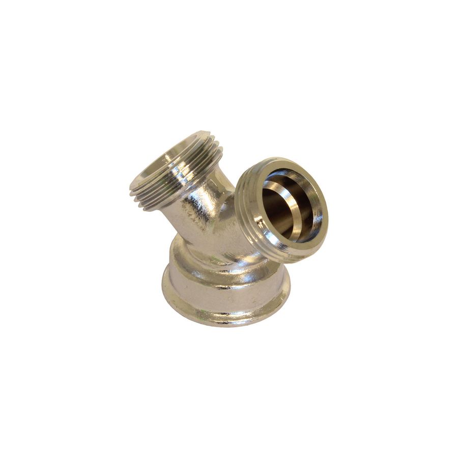 Y stuk 3/4" bi.dr.+2x3/4" bt.dr. messing verchroomd