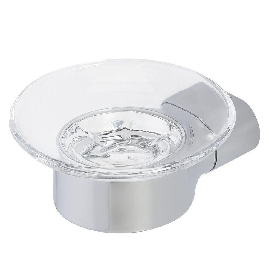 Zeephouder helder glas met wandhouder chroom WYNK